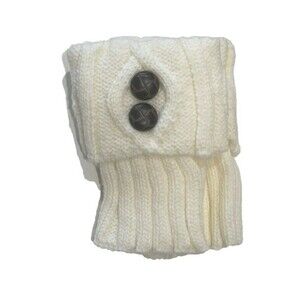 NEW Boot Cuff  Ivory brown buttons Winter Warm Short Boot Cable Knit Legging
